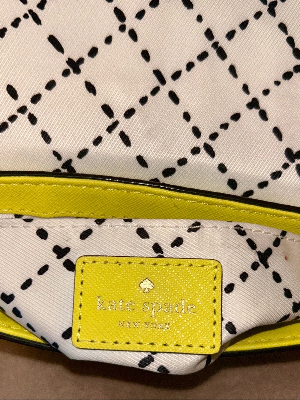 Kate Spade New York Highlighter Yellow Leather Turnlock Crossbody Bag